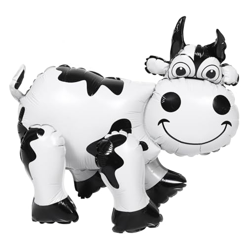 SOPOTUTU Kuhballon geburtstagsgeschenk aufblasbare tiere deko Kuh und rosa Luftballons aufblasbare Nutztiere Cowgirl-Ballons Cowboy-Luftballons Kuh-Quastengirlande Kuh Ballon Aluminiumfolie von SOPOTUTU