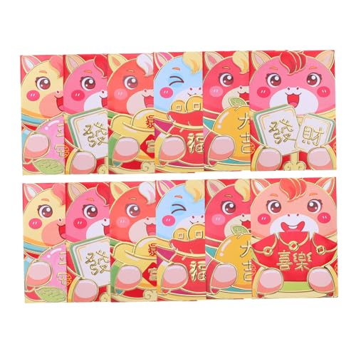 SOPOTUTU Lunar Year Envelopes Pferdemotiv Cartoon Design Chinesische Lucky Money Umschläge Für Frühlingsfest Traditionelle Lunar Supplies von SOPOTUTU