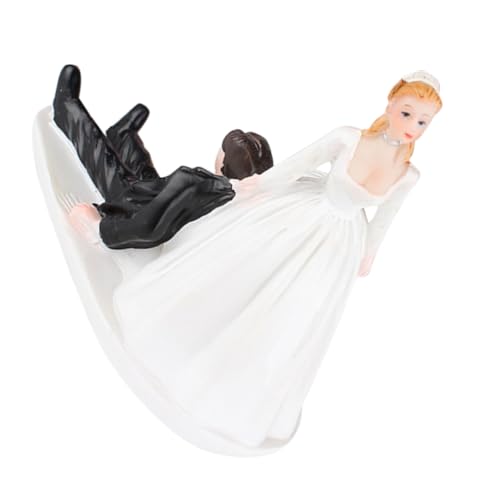 SOPOTUTU Lustiger Hochzeitstortenaufsatz Brautpaar Resin Figur Kleine Tortendeko Ausgefallene Hochzeitsdeko Für Brautjungfern und Hochzeit Feierlichkeiten Einzigartiges von SOPOTUTU