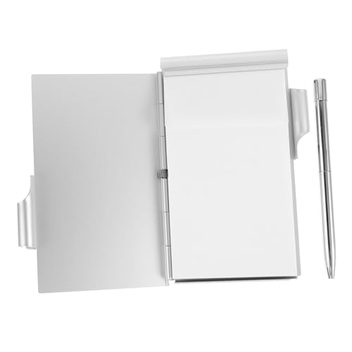 SOPOTUTU Metall Notizblock mit Stifthalter Kleines Praktisches Notizbuch mit Blanko Kreatives Design Tragbares Pocket Notebook für Büro Schule und Alltag Silberfarben SOPOTUTU Metall Notizblock mit Stifthalter Kleines Praktisches Notizbuch mit Blanko Kreatives Design Tragbares Pocket Notebook für Büro Schule und Alltag Silberfarben von SOPOTUTU