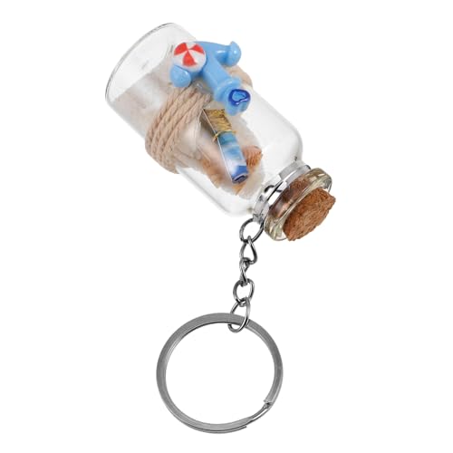 SOPOTUTU Mini Glasflasche Schlüsselanhänger mit Ankerdesign Kreative Wunschflasche für Handtasche Dekorativer Charm für Rucksack Einzigartiger Sandfluss Vielseitig Einsetzbar Maritimer von SOPOTUTU