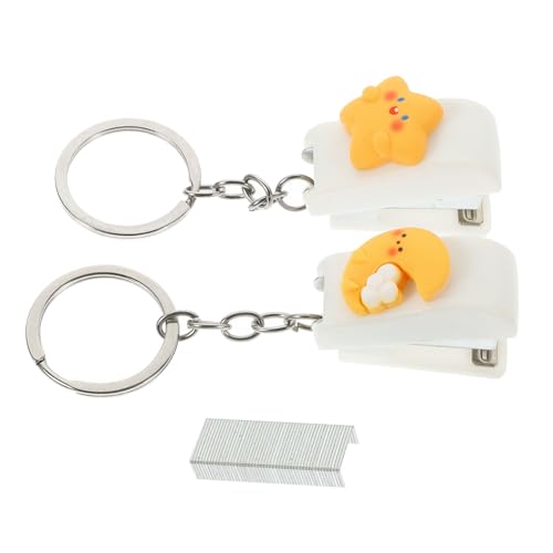 SOPOTUTU Mini Handtacker Teilig mit Schlüsselanhänger Langlebiger Mini Tacker für Büro und Schule Zuverlässiges Heftgerät mit Glattem Einzug und Schnellem Klammermechanismus Heftgerät für von SOPOTUTU