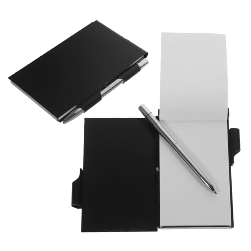 SOPOTUTU Notizbuch aus Metallkarton kleines Taschenheft Mini-Notizbuch Notizblockhalter Mini-Schreibblock kleine Taschennotizblöcke Notizblock und Stift Aluminiumlegierung Schwarz SOPOTUTU Notizbuch aus Metallkarton kleines Taschenheft Mini-Notizbuch Notizblockhalter Mini-Schreibblock kleine Taschennotizblöcke Notizblock und Stift Aluminiumlegierung Schwarz von SOPOTUTU
