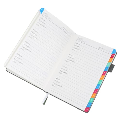 SOPOTUTU Passwort Notizbuch mit Bunten Alphabetischen Registerkarten Tragbares Passwort Notizbuch für Einfache Verwaltung von Webseitenadressen und Passwörtern von SOPOTUTU