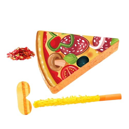 SOPOTUTU Pizza Slice Piñata mit Augenbinde und Konfetti Bunte Lustige Partydeko und Spiel für Kindergeburtstag Food Themen Feiern und Pizza Party Zubehör SOPOTUTU Pizza Slice Piñata mit Augenbinde und Konfetti Bunte Lustige Partydeko und Spiel für Kindergeburtstag Food Themen Feiern und Pizza Party Zubehör von SOPOTUTU