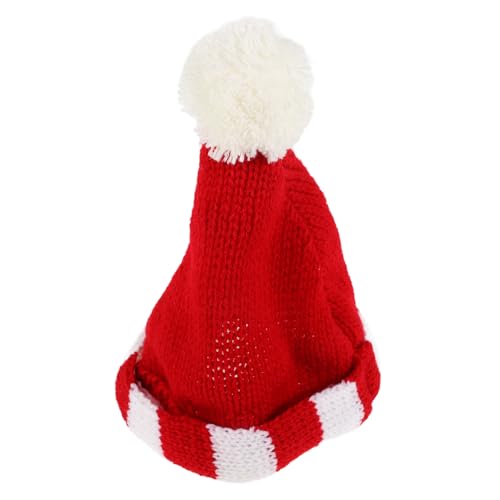 SOPOTUTU Puppenmütze Minihüte Für Puppen Kunst DIY Handwerk Strick Dekoration Winzige Kitting-hüte Mini-strickmützen Minihüte Zum Basteln Mini-hüte Miniatur-puppenhüte Garn Rot von SOPOTUTU