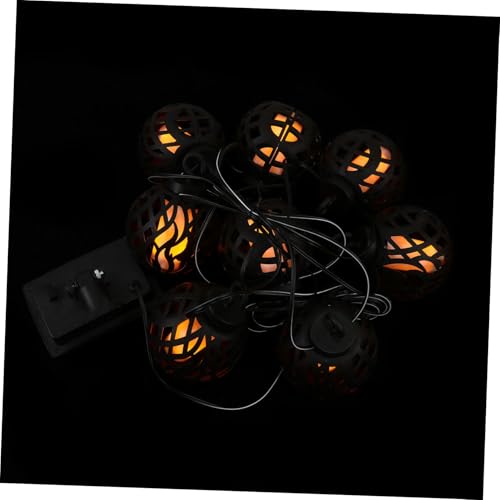 SOPOTUTU Solar LED Lichterkette Außen Flammende Solarlampen Kugeln Wetterfest Energiesparend Langlebige Kunststoff lampenkette für Garten und Terrasse Automatische Dämmerungsschaltung von SOPOTUTU