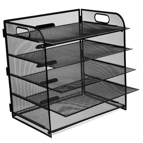 SOPOTUTU Stufiger Briefablage Organizer aus Robustem Metallgeflecht Stapelbar mit Griffen für Einfaches Tragen Vielseitiger Schreibtisch Dokumentenhalter zur Effizienten Papier von SOPOTUTU