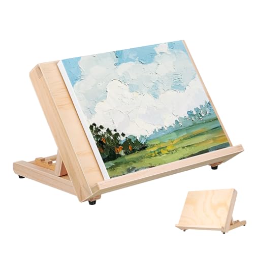 SOPOTUTU Tischstaffelei Holz Verstellbare Zeichentafel für Künstler Stabile Tischstaffelei für Verschiedene Projektgrößen und Ästhetische Holzstaffelei SOPOTUTU Tischstaffelei Holz Verstellbare Zeichentafel für Künstler Stabile Tischstaffelei für Verschiedene Projektgrößen und Ästhetische Holzstaffelei von SOPOTUTU