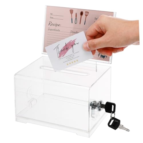 SOPOTUTU Transparente Acryl Spendenbox mit Schloss Vorschlagskasten für Veranstaltungen Sichere Aufbewahrung für Karten und Geld Vielseitig Einsetzbar im Büro Restaurant Schlüssel für SOPOTUTU Transparente Acryl Spendenbox mit Schloss Vorschlagskasten für Veranstaltungen Sichere Aufbewahrung für Karten und Geld Vielseitig Einsetzbar im Büro Restaurant Schlüssel für von SOPOTUTU