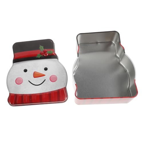 SOPOTUTU Weihnachtsplätzchendosen, Schneemann-süßigkeitsdosen, Weihnachtsplätzchendose, Süßigkeitenbehälter, Blechkekse, Dose Mit Deckel Für Urlaub, Party, Gastgeschenke von SOPOTUTU