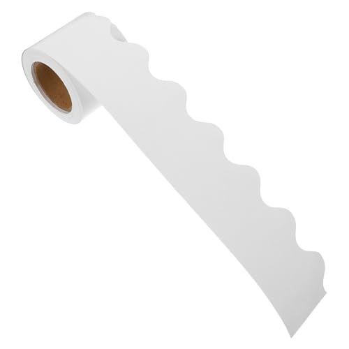 SOPOTUTU Weiße Pinnwand bordüre mit Gewelltem Abschluss Papier dekor für Klassenzimmer Schwarze Tafel Bulletin Board Praktische Schul Heimdeko von SOPOTUTU