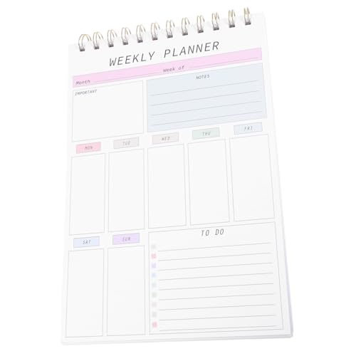 SOPOTUTU Wochenplaner mit Spiralbindung Täglicher Notizblock für Schreibtisch Essensplanungsblock Notizbuch für Planung von Terminen und Aufgaben Geschenkidee SOPOTUTU Wochenplaner mit Spiralbindung Täglicher Notizblock für Schreibtisch Essensplanungsblock Notizbuch für Planung von Terminen und Aufgaben Geschenkidee von SOPOTUTU