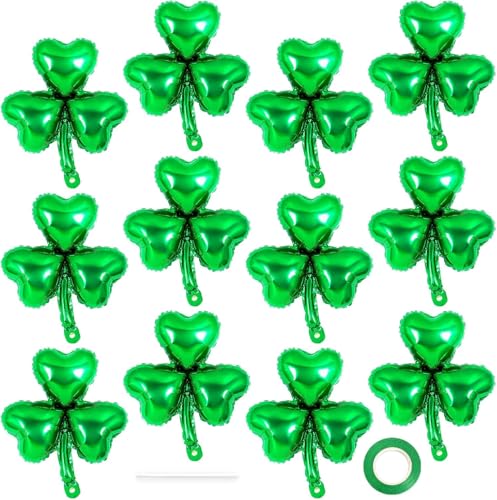 12 St. Patrick Day-Ballons, 45,7 cm Kleeblatt-Ballons, Folienballons, große grüne St. Patrick-Ballons für St. Patrick's Day, irische Festival-Party-Dekorationen 12 St. Patrick Day-Ballons, 45,7 cm Kleeblatt-Ballons, Folienballons, große grüne St. Patrick-Ballons für St. Patrick's Day, irische Festival-Party-Dekorationen von SOPSTUO