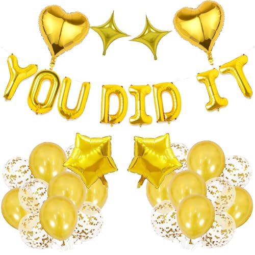 Congratulations Dekorationen Set - You Did It Folienballons, Well Done Banner Herz Stern Latex Ballon Klasse 2025 Party Supplies Congratulations Dekorationen Set - You Did It Folienballons, Well Done Banner Herz Stern Latex Ballon Klasse 2025 Party Supplies von SOPSTUO