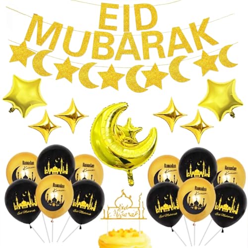 Eid Dekorationen Eid Mubarak Dekorationen für Zuhause Eid Mubarak Banner Mond Sterne Ballon Ramadan Dekorationen Sets für muslimische islamische Partyzubehör Eid Dekorationen Eid Mubarak Dekorationen für Zuhause Eid Mubarak Banner Mond Sterne Ballon Ramadan Dekorationen Sets für muslimische islamische Partyzubehör von SOPSTUO