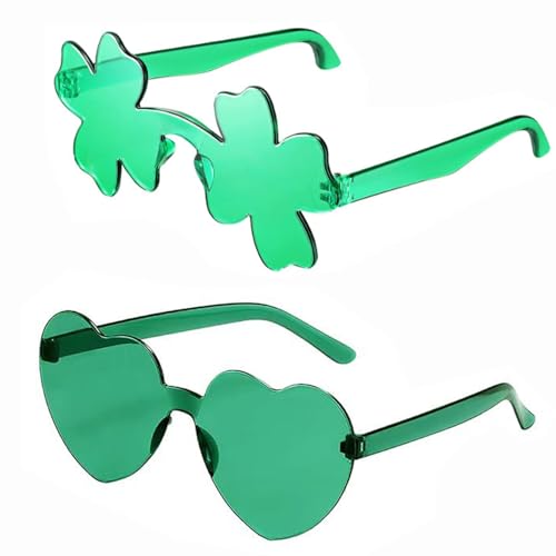 SOPSTUO 2 Paar Sonnenbrillen St. Patricks Day Sonnenbrille Grün Kleeblatt Brille für Erwachsene Kinder für St. Patricks Day Party Requisiten Gastgeschenke St. Patricks Day Zubehör SOPSTUO 2 Paar Sonnenbrillen St. Patricks Day Sonnenbrille Grün Kleeblatt Brille für Erwachsene Kinder für St. Patricks Day Party Requisiten Gastgeschenke St. Patricks Day Zubehör von SOPSTUO
