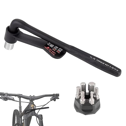 SOPTEC Fahrrad-Drehmomentschlüssel, Tragbares Wartungsset 10 bis 20 nm Fahrrad-Werkzeugset, Drehmomentschlüssel mit Chrom-Vanadium-Stahlgehäuse für Mountainbikes von SOPTEC