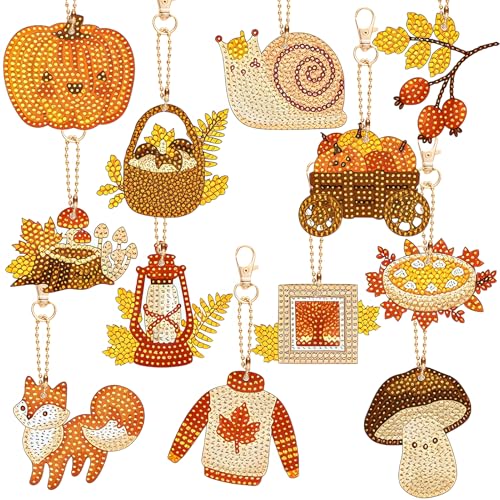 12 Stück SchlüsselanHerbst Diamond Painting Schlüsselanhänger Anhänger, Herbst Blatt Herbst Anhänger Schlüsselanhänger, Ahornblatt und Fuchs, Herbst-Partyzubehör, Kreative Thanksgiving-Partygeschenke 12 Stück SchlüsselanHerbst Diamond Painting Schlüsselanhänger Anhänger, Herbst Blatt Herbst Anhänger Schlüsselanhänger, Ahornblatt und Fuchs, Herbst-Partyzubehör, Kreative Thanksgiving-Partygeschenke von SORAYUXI