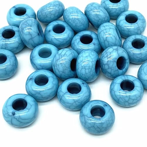 SOREZE 20 Stück 15 x 9 mm große, abgeflachte, lose Spacer-Perlen aus Acryl mit Risseffekt für die Schmuckherstellung von Halsketten, Ohrringen, Armbändern, handgefertigt von SOREZE