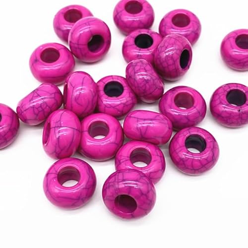 SOREZE 20 Stück 15 x 9 mm große, abgeflachte, lose Spacer-Perlen aus Acryl mit Risseffekt für die Schmuckherstellung von Halsketten, Ohrringen, Armbändern, handgefertigt von SOREZE