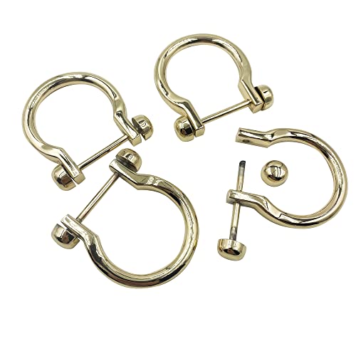 4 Stück 24 mm D-Ringe Hufeisenform D-Ring, U-Form D-Ringe, Schäkel Hufeisen-Form D-Ring DIY Lederhandwerk Geldbörse Schlüsselanhänger Zubehör (Gold) ET657 von SORTUMOLA