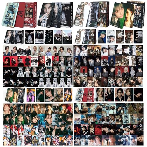 4 Stück/220 Pcs Stray Photocards, SKZ Photocard mit Postkartenbox, Kpop Merch Geschenke für STAY von SOSAYI