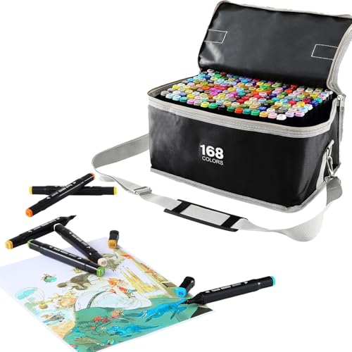 SOSINYA 168 Farben Graffiti Stifte,Twin Tip Marker, Permanent Marker Mit 168 Farben Und Zwei Spitzen, Filzstifte Set Für Kinder, Erwachsene, Künstler, Malen, Färben, Mehrfarbig SOSINYA 168 Farben Graffiti Stifte,Twin Tip Marker, Permanent Marker Mit 168 Farben Und Zwei Spitzen, Filzstifte Set Für Kinder, Erwachsene, Künstler, Malen, Färben, Mehrfarbig von SOSINYA