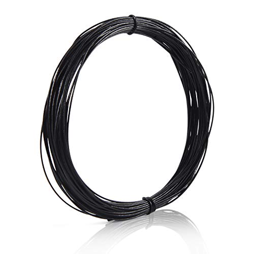 15M x 1mm Lederschnur Lederband aus echt Leder, Schwarz Farbe, Klassik Vintage Band Faden für Armband Ketten Schmuck DIY Handwerk - Schwarz Echtlederband von SOSMAR von SOSMAR