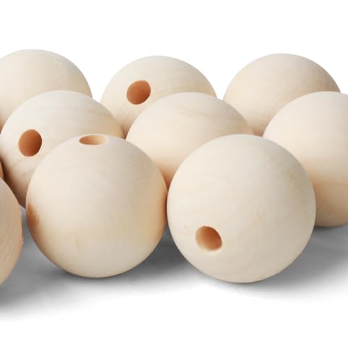 SOSMAR 12 Stück 50mm Super Große Holzperlen natur Holzkugeln mit Loch 10mm für Bastelarbeiten, DIY Handwerk, Dekor etc. SOSMAR 12 Stück 50mm Super Große Holzperlen natur Holzkugeln mit Loch 10mm für Bastelarbeiten, DIY Handwerk, Dekor etc. von SOSMAR