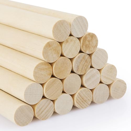 SOSMAR 20 Stück Holzstäbchen zum Basteln, Rundholz Ø 12,5mm x 30cm Lang Holzstab Birkenholz Massivholz Bastelholz Natürliche Holzstäbe für Modellbau DIY Handwerk und Deko SOSMAR 20 Stück Holzstäbchen zum Basteln, Rundholz Ø 12,5mm x 30cm Lang Holzstab Birkenholz Massivholz Bastelholz Natürliche Holzstäbe für Modellbau DIY Handwerk und Deko von SOSMAR