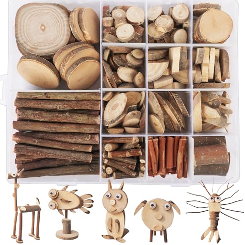 SOSMAR Natürliche Holzstücke zum Basteln & Dekorieren – Unbehandelte Holzscheiben Holzstäbchen Holzzweige DIY-Set für kreative Projekte, mit Wackelaugen selbstklebend SOSMAR Natürliche Holzstücke zum Basteln & Dekorieren – Unbehandelte Holzscheiben Holzstäbchen Holzzweige DIY-Set für kreative Projekte, mit Wackelaugen selbstklebend von SOSMAR