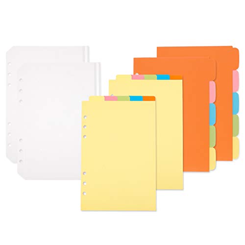 SOSPIRO 20 Stück A5 Register Trennblätter mit 2 Stück 6 Löcher Binder Reißverschluss Taschen für Ringbuch Planer Notizbuch von SOSPIRO