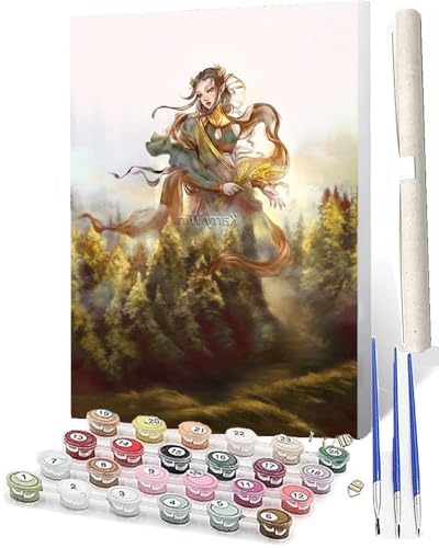 SOWBIL Malen Nach Zahlen Erwachsene Kinder Anfängerab 7 8 9 10 Jahre Mädchen Kit mit Pinsels und Farbe Antike griechische Göttin Athena008 als Geburtstag Geschenk für Home Deko (40x50cm) von SOWBIL