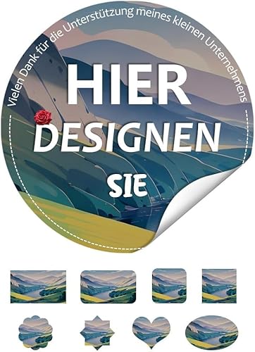 Aufkleber individuell selbst gestalten & personalisieren 500 sticker – Individuelle Sticker für Logos, Verpackungen, Events (Hochzeit/Taufe/Geburtstag) – /Rund/Quadratisch auf Rolle–wasserfeste Folie von SOYACE