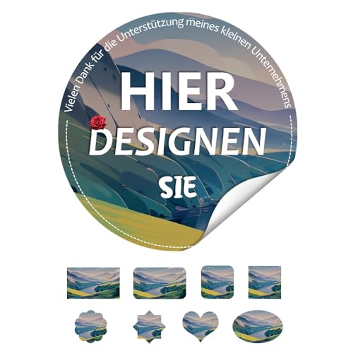 Aufkleber selbst gestalten & personalisieren 500 sticker – Individuelle Sticker für Logos, Verpackungen, Events (Hochzeit/Taufe/Geburtstag) – /Rund/Quadratisch auf Rolle–wasserfeste Folie von Topvent