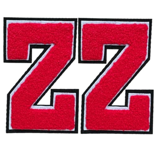 Aufbügler mit Buchstaben zum Aufbügeln, 11,4 cm, große Chenille-Patches für Kleidung, Kapuzenpullover, Tasche, Rot, Z, 2 Stück Aufbügler mit Buchstaben zum Aufbügeln, 11,4 cm, große Chenille-Patches für Kleidung, Kapuzenpullover, Tasche, Rot, Z, 2 Stück von SOYCEV