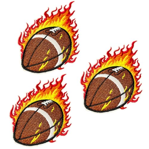 SOYCEV 3 x Aufnäher zum Aufbügeln mit Feuersport, bestickter Stoffapplikation für Kleidung, Jeans, Rucksäcke, Jacken, Hüte, Sportbekleidung, Taschen (Rugby-Patches) von SOYCEV