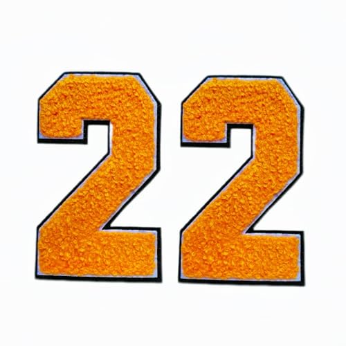 SOYCEV Aufnäher zum Aufbügeln, 11,4 cm, Chenille, 0-9, für Kleidung, Hoodie, Tasche, Orange, Nummer 2, 2 Stück SOYCEV Aufnäher zum Aufbügeln, 11,4 cm, Chenille, 0-9, für Kleidung, Hoodie, Tasche, Orange, Nummer 2, 2 Stück von SOYCEV