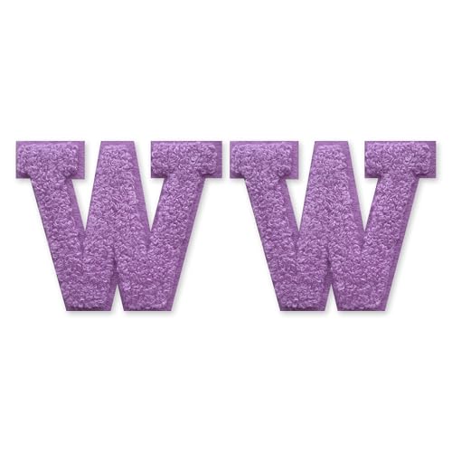 SOYCEV Chenille-Buchstaben-Aufnäher zum Aufbügeln, für Kleidung, Jacke, Tasche, Kapuzenpullover, 2 Stück, Violett SOYCEV Chenille-Buchstaben-Aufnäher zum Aufbügeln, für Kleidung, Jacke, Tasche, Kapuzenpullover, 2 Stück, Violett von SOYCEV