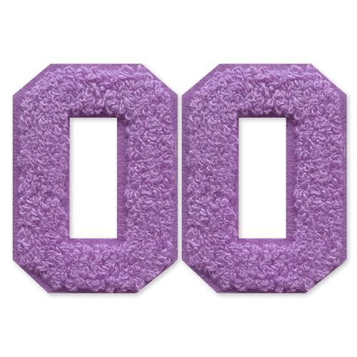 SOYCEV Chenille-Buchstaben-Aufnäher zum Aufbügeln, für Kleidung, Jacke, Tasche, Kapuzenpullover, 2 Stück (Violett, O) von SOYCEV