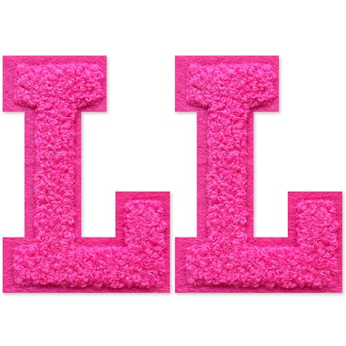 SOYCEV Chenille-Buchstaben-Aufnäher zum Aufbügeln, für Kleidung, Jacke, Tasche, Kapuzenpullover, Rosa, Größe L, 2 Stück SOYCEV Chenille-Buchstaben-Aufnäher zum Aufbügeln, für Kleidung, Jacke, Tasche, Kapuzenpullover, Rosa, Größe L, 2 Stück von SOYCEV