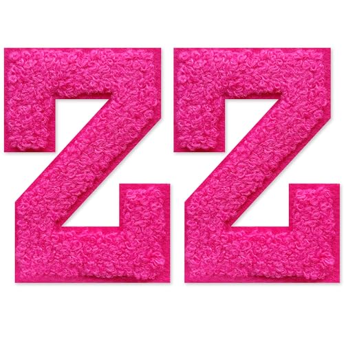SOYCEV Chenille-Buchstaben-Aufnäher zum Aufbügeln, für Kleidung, Jacke, Tasche, Kapuzenpullover, Rosa, Z, 2 Stück SOYCEV Chenille-Buchstaben-Aufnäher zum Aufbügeln, für Kleidung, Jacke, Tasche, Kapuzenpullover, Rosa, Z, 2 Stück von SOYCEV