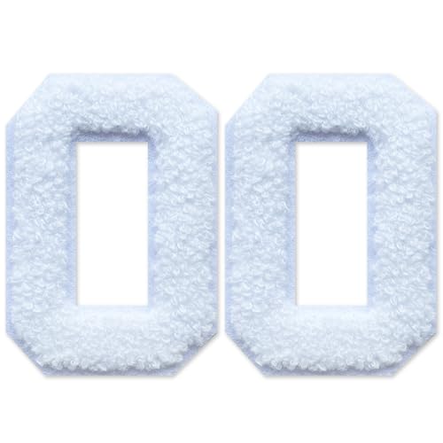 SOYCEV Chenille-Buchstaben-Aufnäher zum Aufbügeln, für Kleidung, Jacke, Tasche, Kapuzenpullover, Weiß, 2 Stück von SOYCEV
