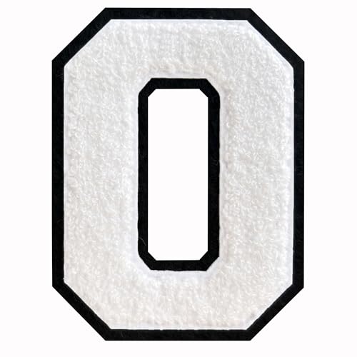 SOYCEV Weiße Chenille-Buchstaben-Flicken 11,4 cm Letterman Jacken-Flicken große Varsity-Buchstaben-Aufnäher Kleidung zum Aufbügeln (O) von SOYCEV