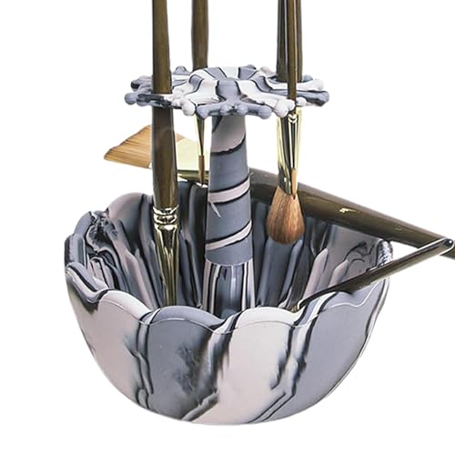 Pinselhalter, Malpinselhalter für Künstler, Farbpinselreiniger, Spülschüssel, Silikon-Pinselhalter für eine effiziente Reinigung von SOYDAN