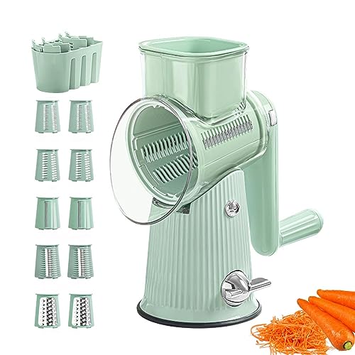 Rotierende Reibe,Multifunktionaler Käsehobel mit 5 austauschbaren Schnitten mit Griff, Gemüseschneider für Obst, Gemüse, Käse, Käsereibe, Gemüseschneider Soydan Rotierende Reibe,Multifunktionaler Käsehobel mit 5 austauschbaren Schnitten mit Griff, Gemüseschneider für Obst, Gemüse, Käse, Käsereibe, Gemüseschneider Soydan von SOYDAN