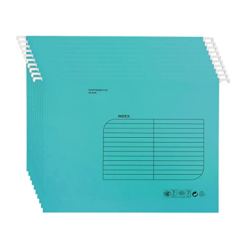 Hängemappen A4,25 Stück Hängemappe mit Tabs und Karteneinsätzen für Schule, Zuhause, Büro(Blau) von SOYIRI