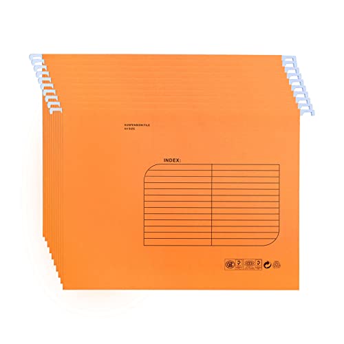 Hängemappen A4,25 Stück Hängemappe mit Tabs und Karteneinsätzen für Schule, Zuhause, Büro(Orange) von SOYIRI