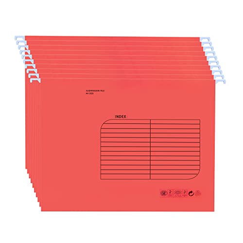 Hängemappen A4,25 Stück Hängemappe mit Tabs und Karteneinsätzen für Schule, Zuhause, Büro(Red) von SOYIRI